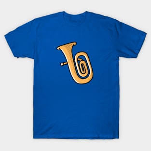 Retro Tuba Drawing T-Shirt